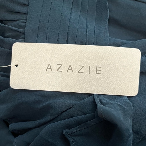 New Azazie “Temeka” Dark Navy Floor Length Bridesmaids Dress - Picture 11 of 12